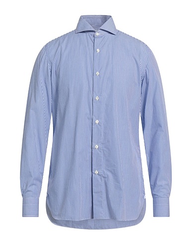 LUIGI BORRELLI NAPOLI Striped shirt Blue 100% Cotton