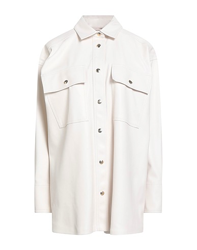 SEMICOUTURE Solid colour shirts & blouses Cream 100% Polyurethane