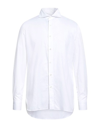 LUIGI BORRELLI NAPOLI Solid colour shirt White 100% Cotton