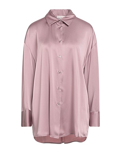 SEMICOUTURE Camicie e bluse tinta unita Rosa antico 82% Acetato, 18% Viscosa