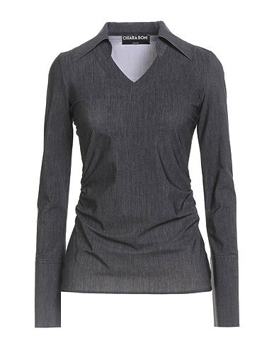 CHIARA BONI LA PETITE ROBE Polo shirt Black 75% Polyamide, 25% Elastane