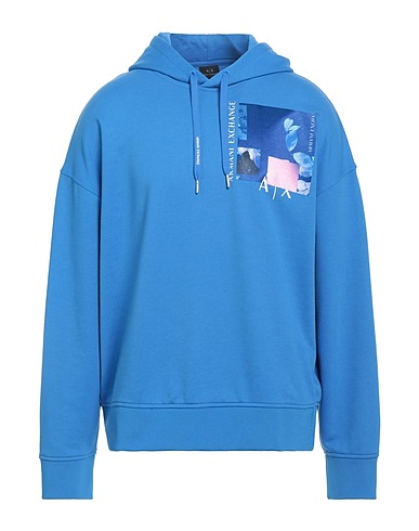 ARMANI EXCHANGE Hooded sweatshirt Azure 60% Cotton, 40% Polyester, Elastane