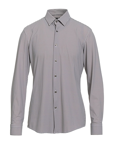 BOSS Patterned shirt PERFORMANCE Dark brown 76% Polyamide, 24% Elastane