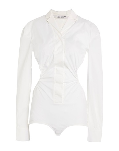 PHILOSOPHY di LORENZO SERAFINI TOPWEAR White 58% Polyester, 34% Polyamide, 8% Elastane