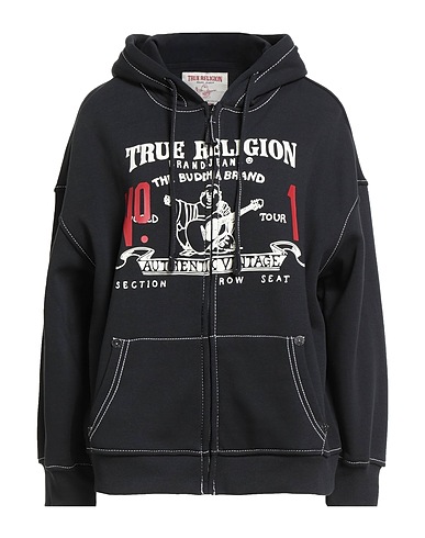 TRUE RELIGION Hooded sweatshirt Black 80% Cotton, 20% Polyester