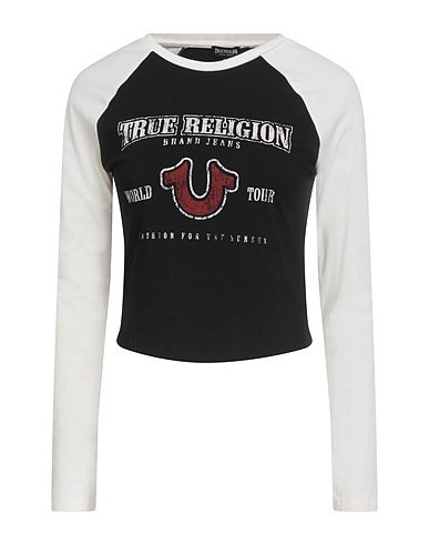 TRUE RELIGION T-shirt Black 97% Cotton, 3% Elastane