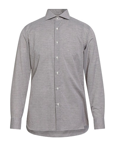 LUIGI BORRELLI NAPOLI Рубашка с рисунком 65% Хлопок, 35% Лен