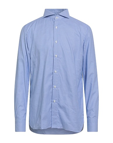 LUIGI BORRELLI NAPOLI Patterned shirt Blue 100% Cotton