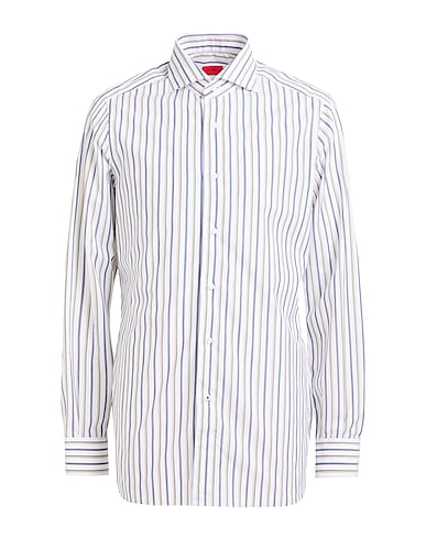 ISAIA Camicia a righe Bianco 100% Cotone