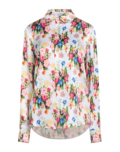 LOEWE Floral shirts & blouses Cream 100% Silk