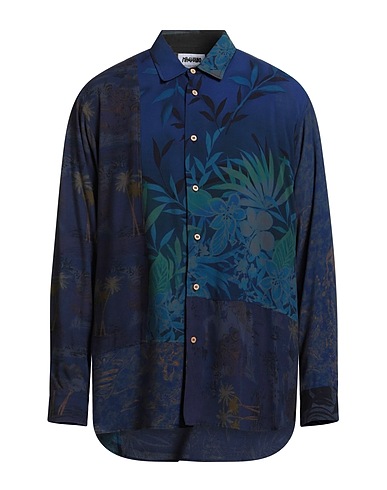 MAGLIANO Patterned shirt SURPLUS Navy blue 100% Viscose
