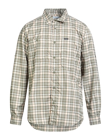COLUMBIA Checked shirt Military green 100% Polyester