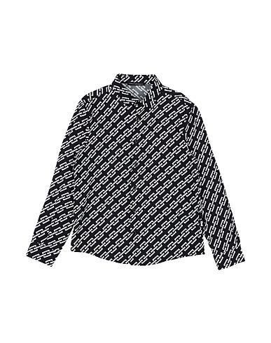 DANIELE ALESSANDRINI Patterned shirt Black 100% Viscose