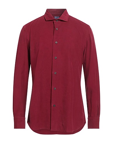 MAZZARELLI Solid colour shirt BLU Burgundy 100% Cotton