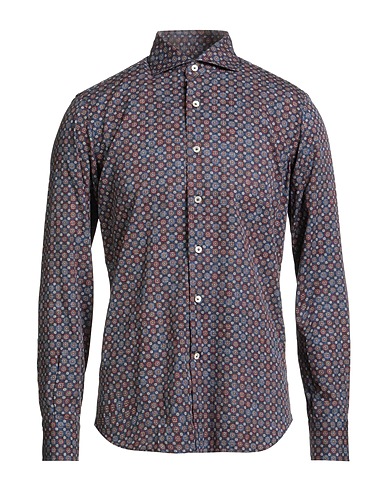 ALESSANDRO GHERARDI Patterned shirt Midnight blue 100% Cotton