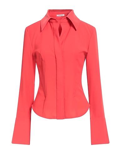 YUZEFI Solid colour shirts & blouses Coral 100% Polyester