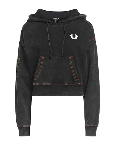 TRUE RELIGION Hooded sweatshirt Black 80% Cotton, 20% Polyester