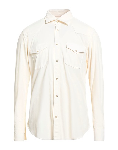 TINTORIA MATTEI 954 Camicia tinta unita Avorio 97% Cotone, 3% Elastan