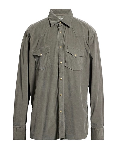 TINTORIA MATTEI 954 Camicia tinta unita Grigio 97% Cotone, 3% Elastan