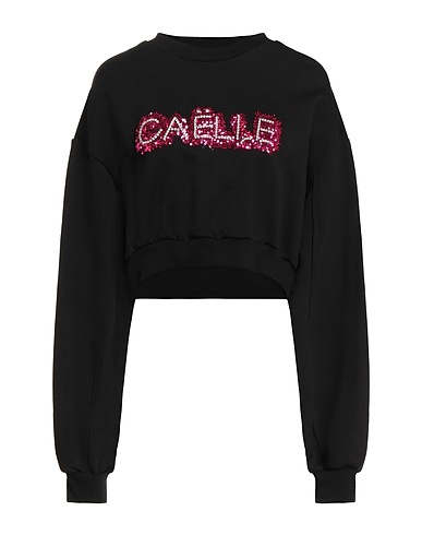 GAëLLE Paris Sweatshirt Black 100% Cotton, Elastane