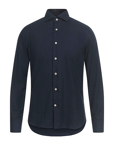 ALESSANDRO GHERARDI Solid colour shirt Midnight blue 100% Cotton