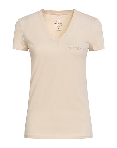ARMANI EXCHANGE T-shirt Beige 100% Cotton