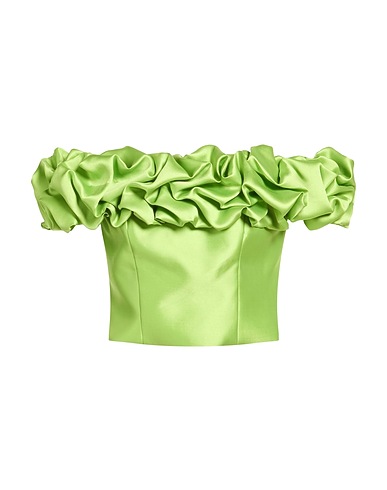 CAMILLA  Milano Off-the-shoulder top Light green 100% Polyester