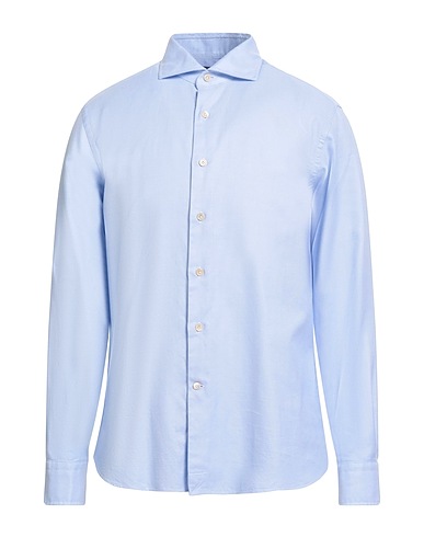ALESSANDRO GHERARDI Solid colour shirt Sky blue 100% Cotton