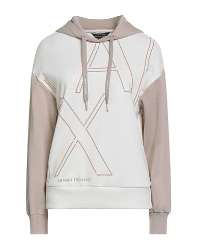 ARMANI EXCHANGE Hooded track jacket  Beige 73% Cotton, 27% Polyester