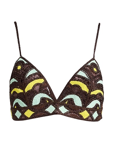 PUCCI Top Dark brown 41% Viscose, 30% Cotton, 17% Polyester, 12% Nylon