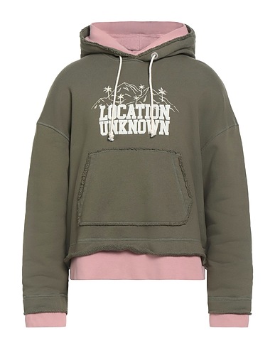 PALM ANGELS Hooded track jacket  Military green 100% Cotton, Elastane, Polyester, Ceramic