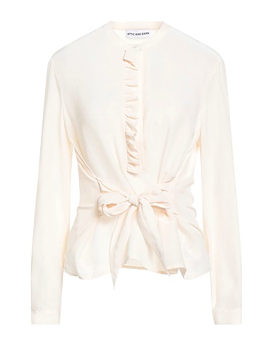 ATTIC AND BARN Top Cream 68% Viscose, 32% Silk