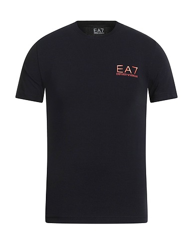 EA7 Basic T-shirt Midnight blue 92% Cotton, 8% Elastane