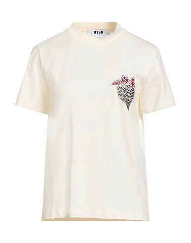 MSGM T-shirt Avorio 100% Cotone