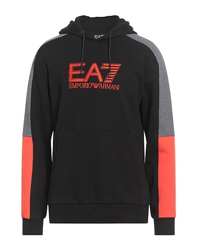EA7 Hooded sweatshirt Black 85% Cotton, 15% Polyester, Elastane