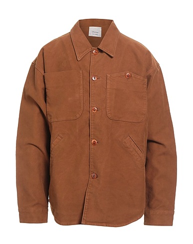 TELA GENOVA Solid color shirt Brown 100% Cotton