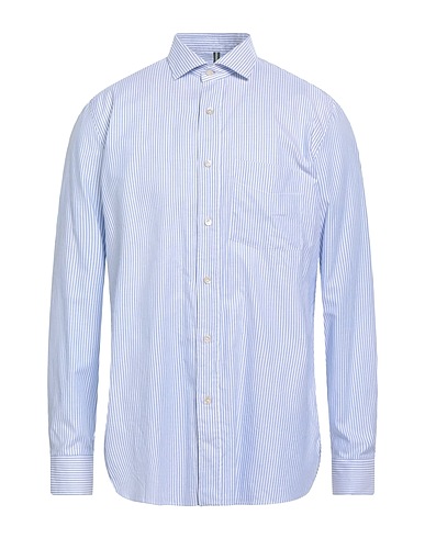 LUIGI BORRELLI NAPOLI Striped shirt Sky blue 100% Cotton