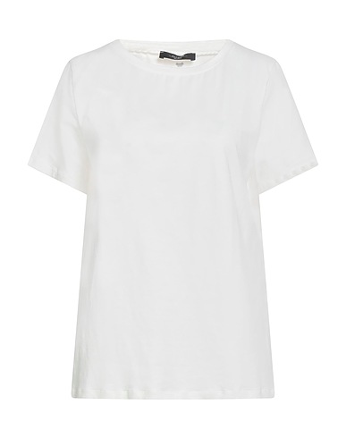 WEEKEND MAX MARA Basic T-shirt White 94% Cotton, 6% Elastane