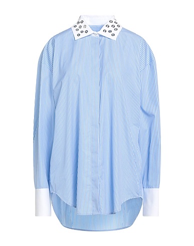 MSGM Striped shirt Light blue 100% Cotton
