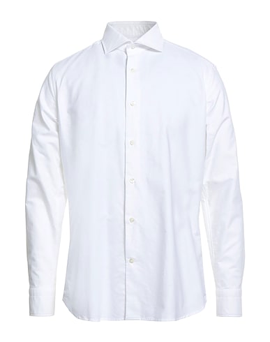 GUGLIELMINOTTI Solid colour shirt White 100% Cotton