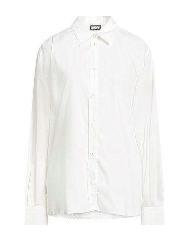 BLAUER. Solid colour shirts & blouses White 100% Cotton