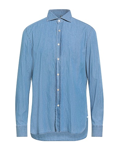 LUIGI BORRELLI NAPOLI Denim shirt Blue 100% Cotton