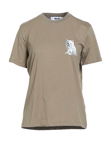 MSGM T-shirt Khaki 100% Cotton