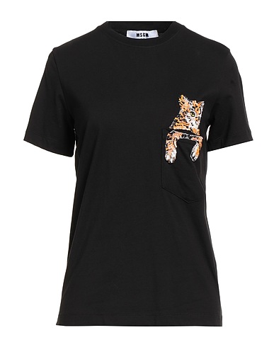 MSGM T-shirt Nero 100% Cotone