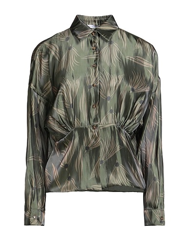 MAISON LAVINIATURRA Patterned shirts & blouses Military green 62% Silk, 38% Polyester
