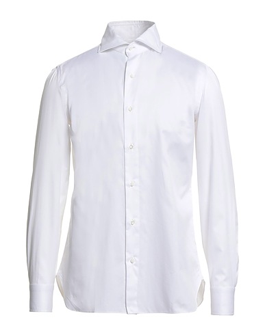 LUIGI BORRELLI NAPOLI Solid colour shirt White 100% Cotton