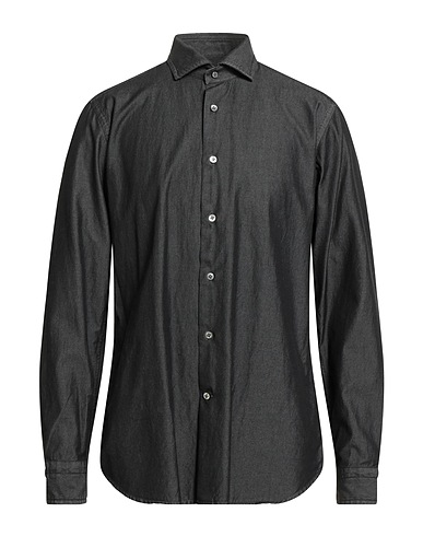 GUGLIELMINOTTI Camicia tinta unita Antracite 100% Cotone