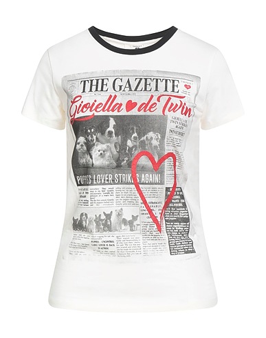 TWINSET T-shirt U&B Ivory 95% Cotton, 5% Elastane