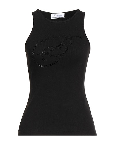 BLUMARINE Canotta Nero 95% Cotone, 5% Elastan
