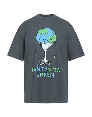 MSGM T-shirt FANTASTIC GREEN Charcoal 100% Organic cotton